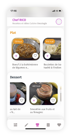 illustration app chefrico - entrée plat dessert